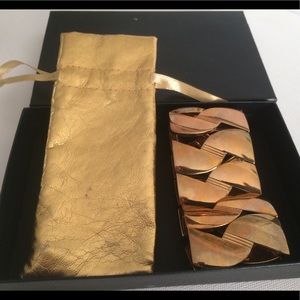 HSN Gold-Tone Wide Stretch Bracelet